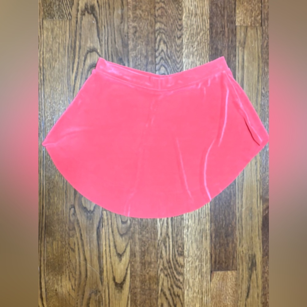 Vibrant Coral Pink Velvet Ballet Skirt